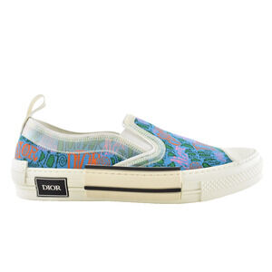 Dior Mens B23 Shawn Stussy Multicolor Logo Low Top Slip On Flat Sneaker 44 11